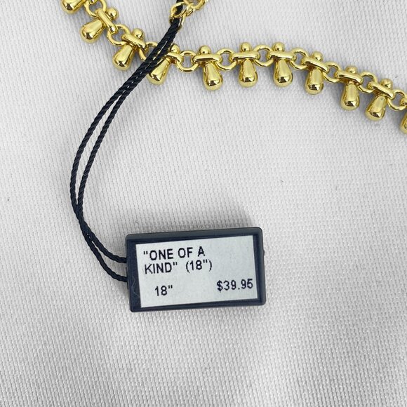 FAC Tear Drop Chain 18" Necklace Gold Tone NWT - Picture 4 of 5